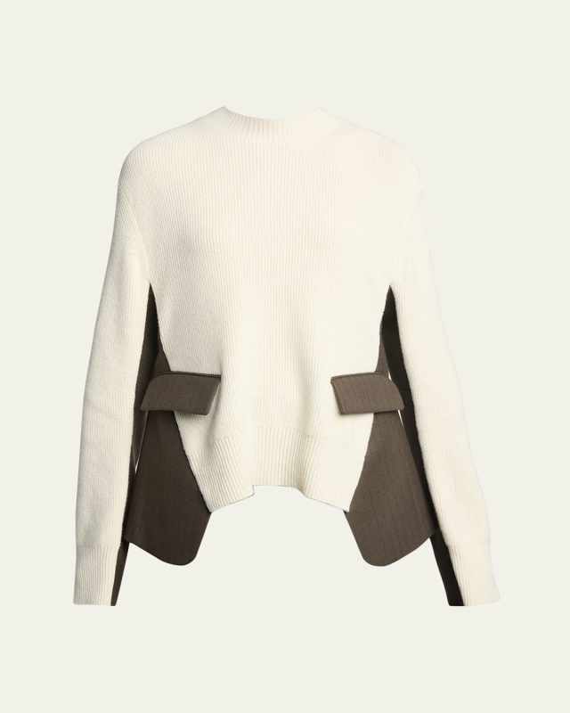 Hybrid Ribbed Wool Blazer Sweater